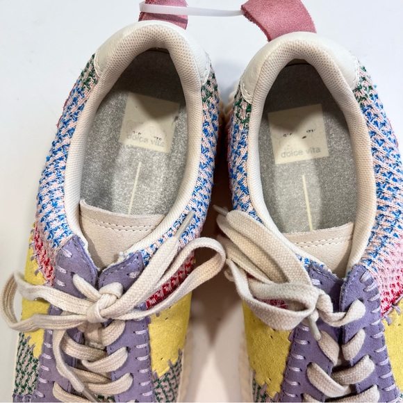 Dolce Vita Dolley Platform Sneaker Pastel Pink Purple Yellow Green Sz 8.5 - Picture 3 of 7